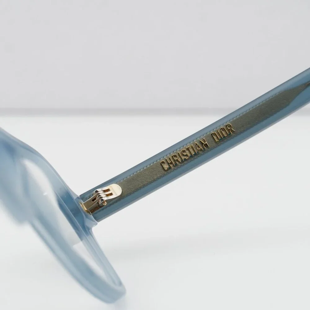 Dior DIORMIDNIGHT O S1I 8000 Square Eyeglasses - Shiny Light Blue 53mm